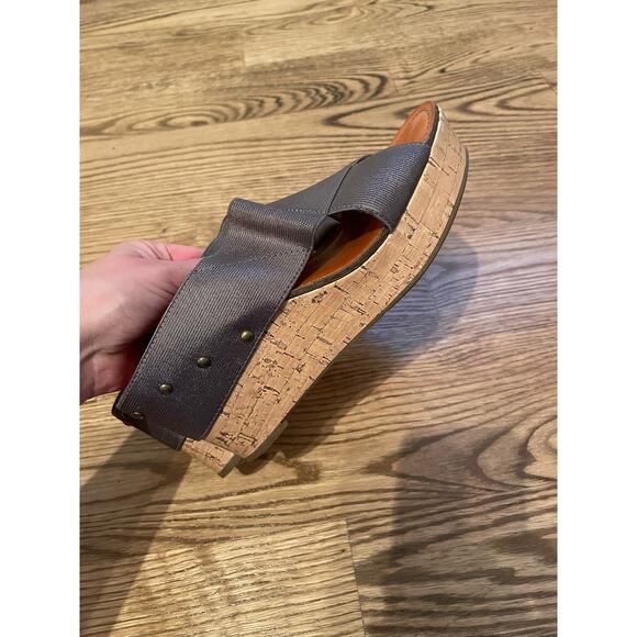 MADELINE Adonis Wedge Sandals Metallic Silver Size 8 - Picture 6 of 8
